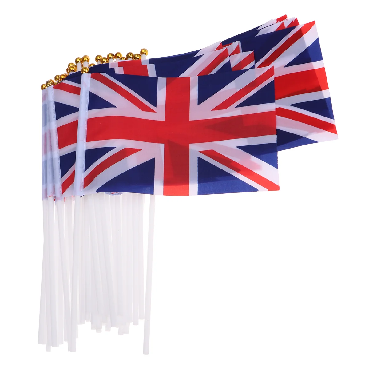 

50pcs Union Jack Hand Flags 2022 Union Jack Hand Waving Flag United Kingdom Flag with Sticks 2022 Queens Plat- inum Jubilee