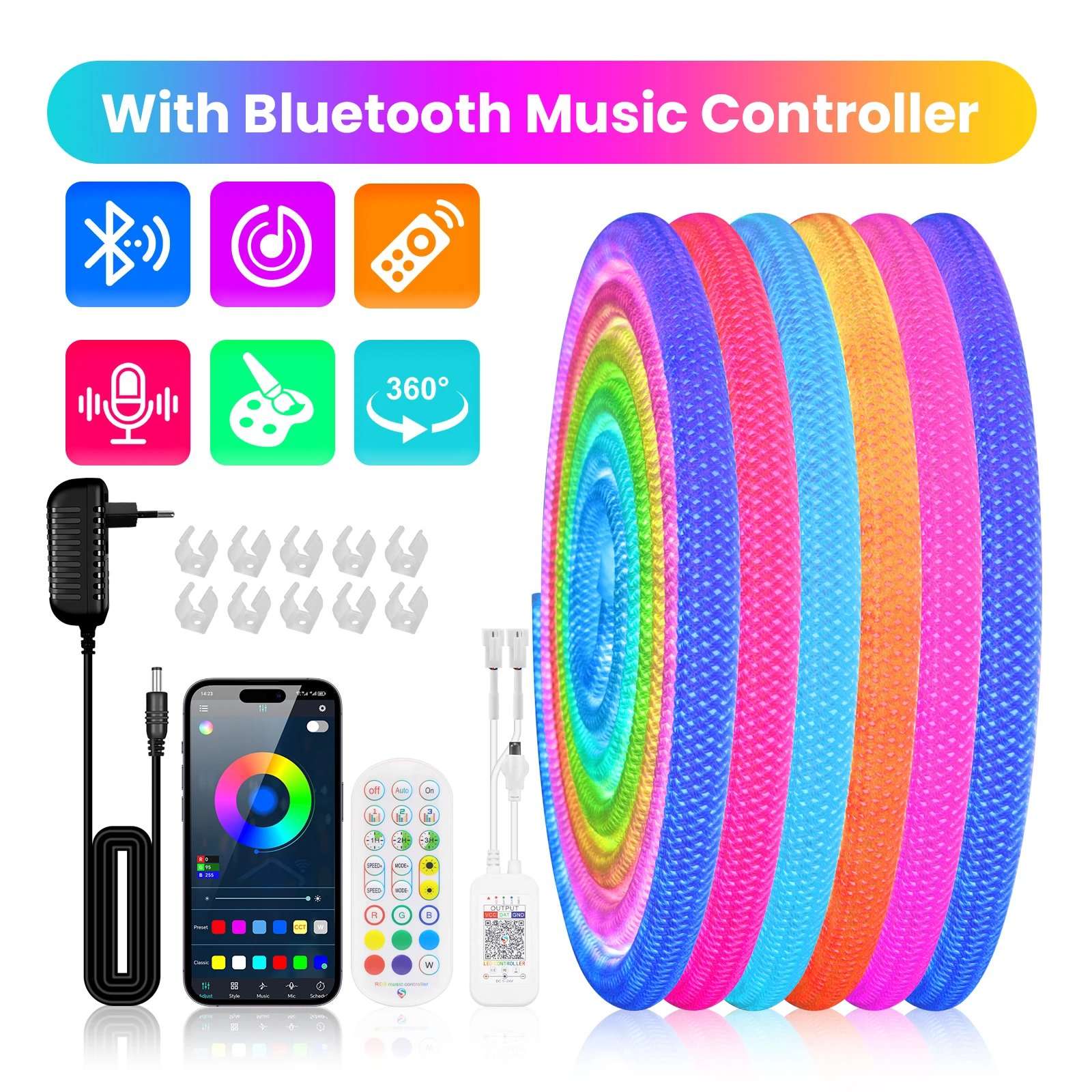 KISUFU RGB светодиодная лента Wi-Fi Bluetooth 50 светодиодов