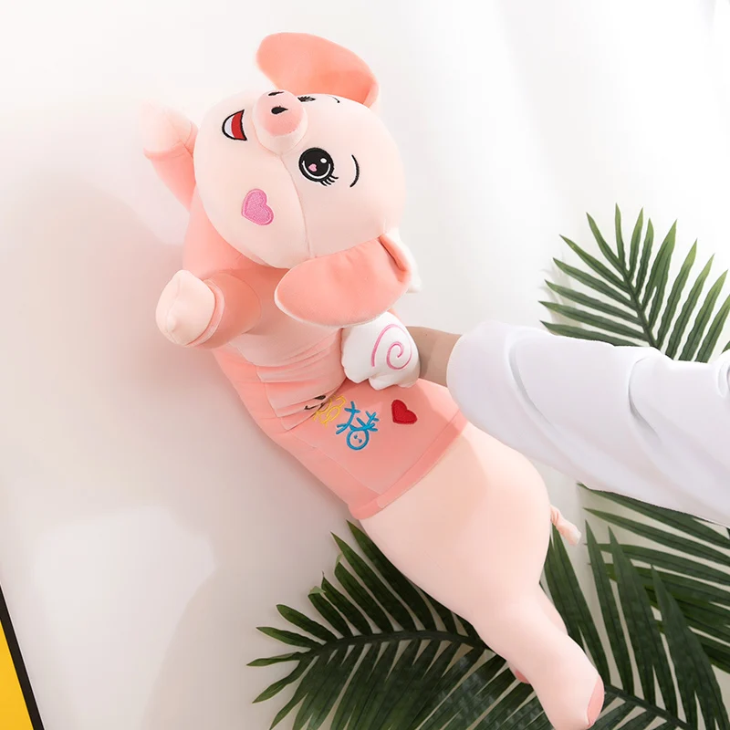 

85/120CM Pink Pig Plush Toy Expressions Plush Long Pillow Accompany Toy Stuffed Piggy Doll Gift For Baby Kids Kawai Room Decor
