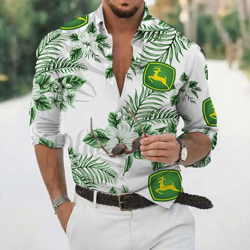 

Men's Shirts Vintage 3D Printed Hawaiian Casual Button Down Dress Shirts Slim Fit Long Sleeve Beach Streetwear Men's Clothing