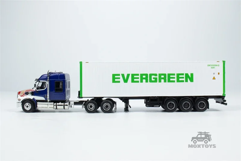 MINI GT 1:64 Western Star 49X Синий с 40-дюймовым контейнером для перегонки EVERGREEN Литая под