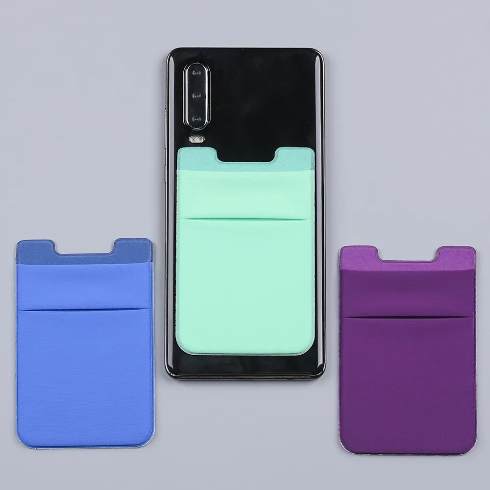 New Adhesive Sticker Phone Pocket Cell Phone Stick On Card Wallet Stretchy Credit Cards ID Card Holder Pouch Sleeve