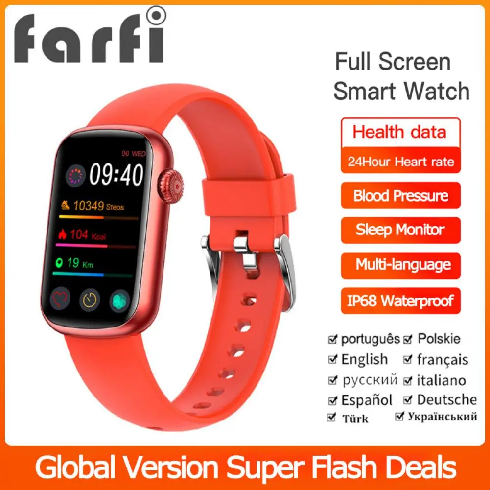 

Farfi Multi-language Smart Band Heart Rate Blood Oxygen Monitor Smart Watch Waterproof Sport Fitness Tracker Bluetooth Bracelet