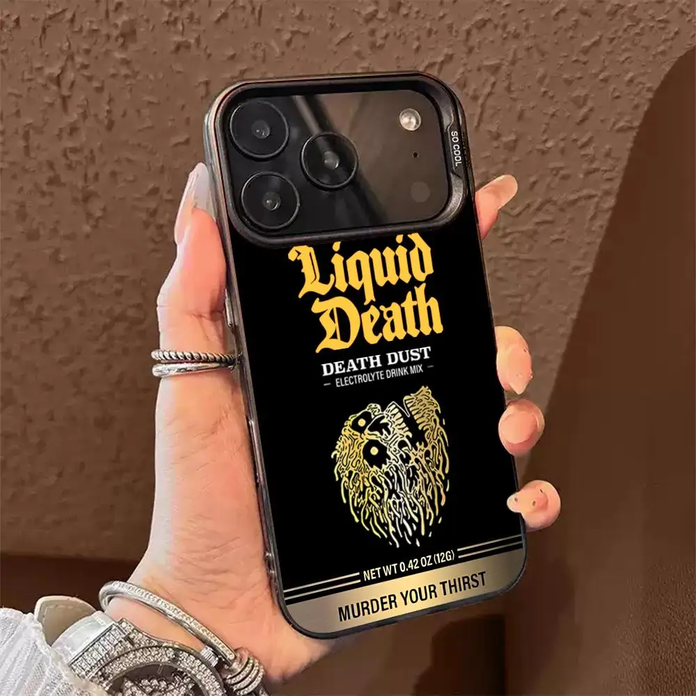 Фото Чехол для телефона Liquid Death, серебристый корпус, для iPhone 18, 17, 16, 15, 14, 13, 12, 11 Pro Max Plus №3