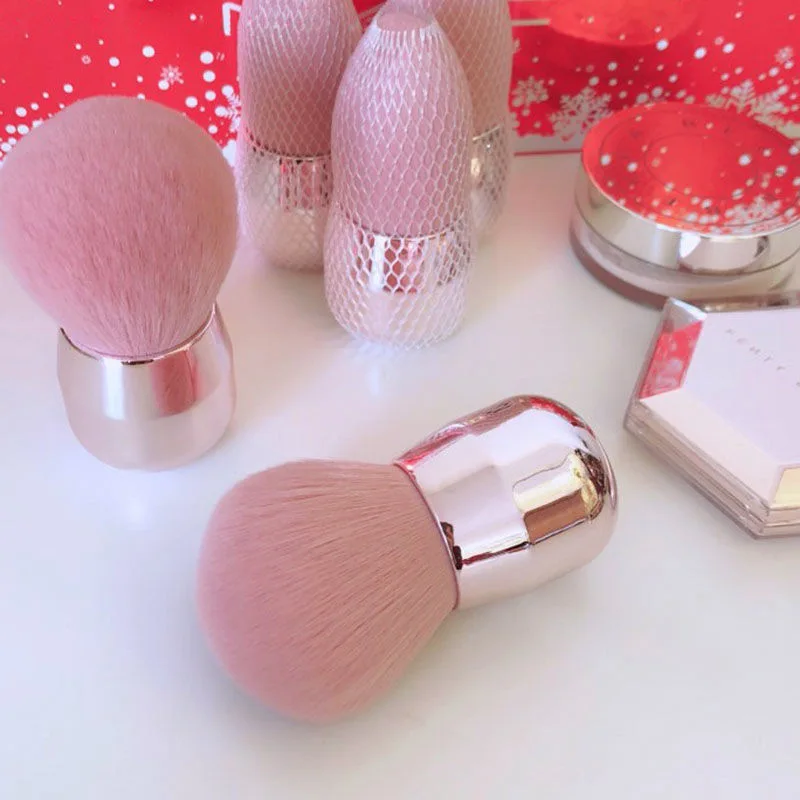 

Pink Cute Mushroom Powder Brush Natural Soft Bristle Air Makeup Single Brush Blush Brush Nail Brush Young People Makeup Set