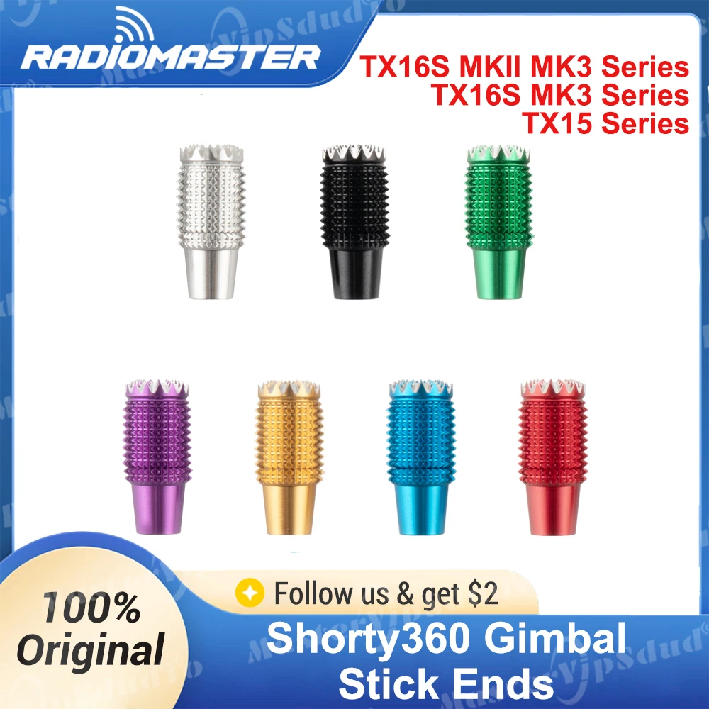 Фото Ручки управления RadioMaster Shorty360 (версия Thomas Bitmatta) для TX16S MKII, MK3, TX15 и AG02, а также CNC Hall Gimbals TX15 №1