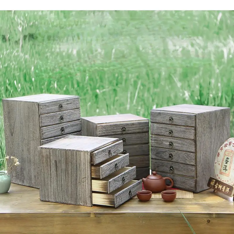 Многослойная чайная коробка из массива дерева ящик для хранения тортов шкафчик