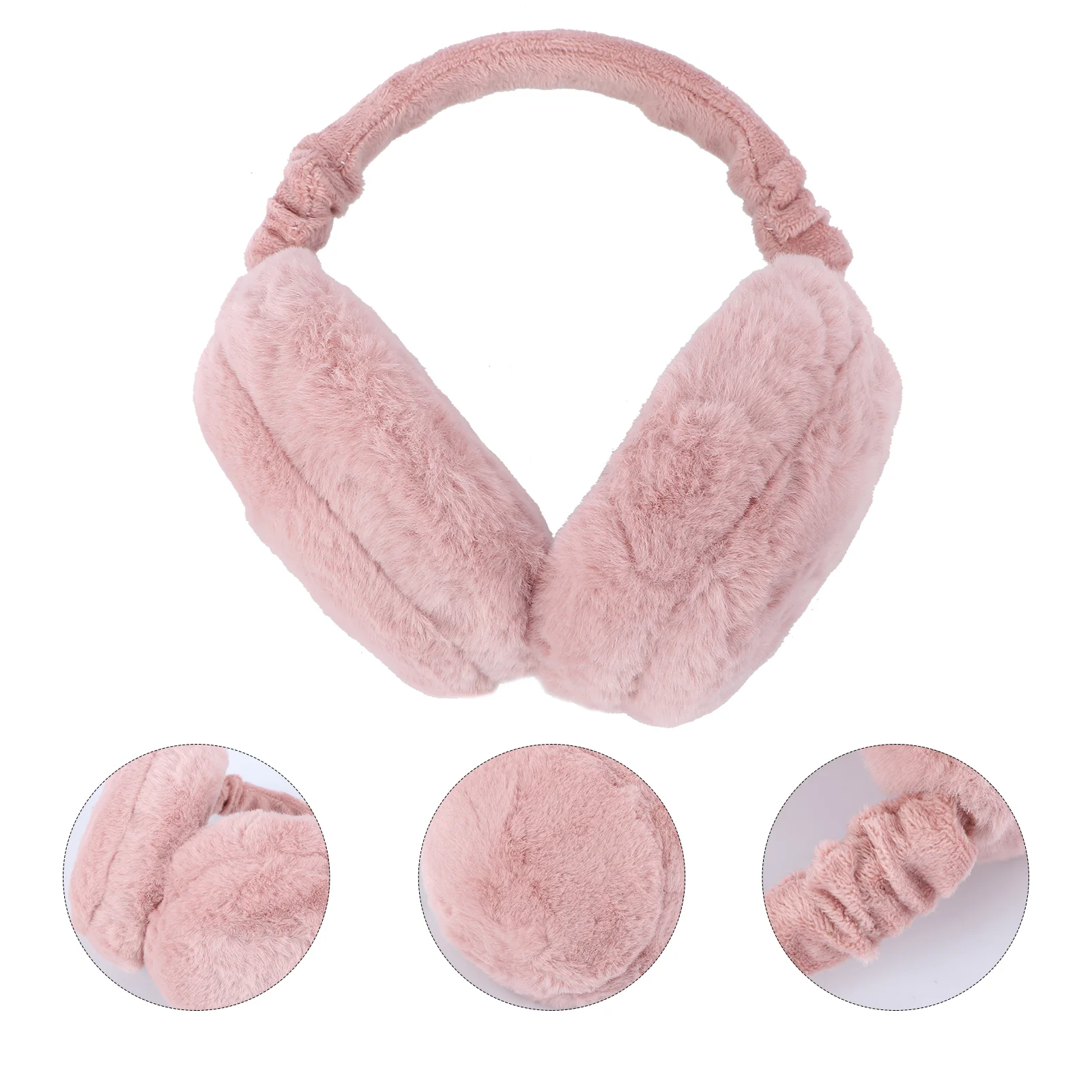 

Earearmuffs женские зимние складные теплые Чехлы меховые теплые холодные женские белые S девушки для улицы погоды искусственные пушистые повязк...