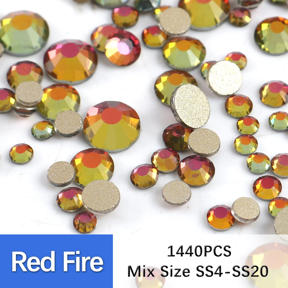 SS4-SS20 Mix Size Clear Crystal Non Hot Fix Gold Flat Back Стразы Украшения DIY Блестящие камни 3D Аксессуары