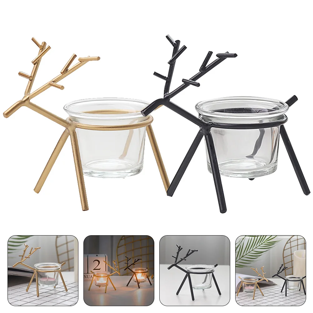 

2Pcs Holder Centerpiece Modern Farmhouse Living Room Decor Storage Cups Exquisite Candlesticks for Xmas Home Party