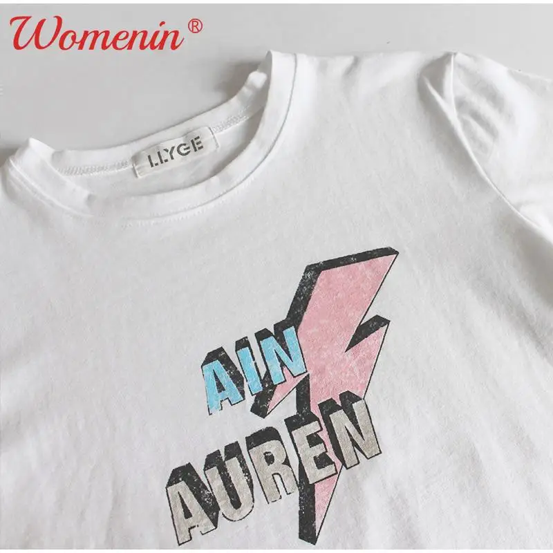 Low Price Clearance Letter Print Women T-shirts 100% Cotton O-Neck Short Sleeve Female 2022 Summer Street Lady Tee Tops |