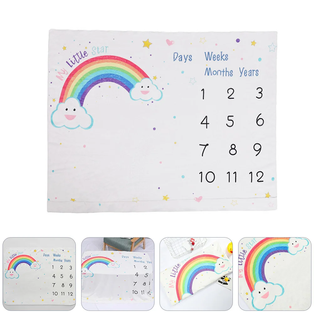 

1Pc Beautiful Baby Lovely Shower Gift Milestone Blanket Monthly Blanket Photo Prop Accessories