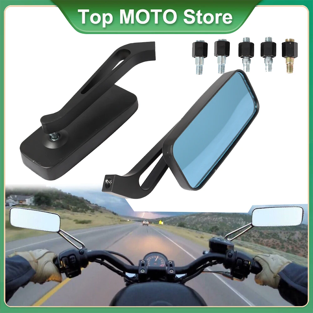 

Universal Motorcycle Rearview Mirrors 8mm &10mm For Honda Yamaha Kawasaki Suzuki Street Sport Bike Cruiser Chopper Touring