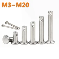 304 stainless steel with hole pin shaft cotter pin set flat head cylindrical pin plug pin positioning pin m3m4m5 m6 m8m10m12m20