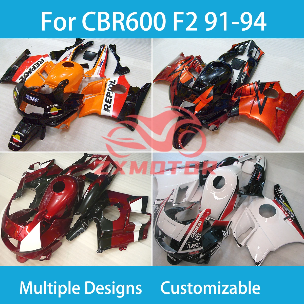 Комплект обтекателей для Honda CBR600 F2 1991 1992 1993 1994 настраиваемые обтекатели мотоцикла