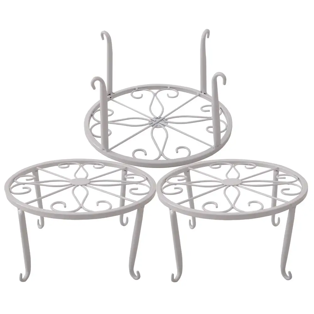 

Metal Plant Stand Floor Flower Pot Rack Iron Art Plant Stands Pot Holder 3 Pieces in One Package (White)