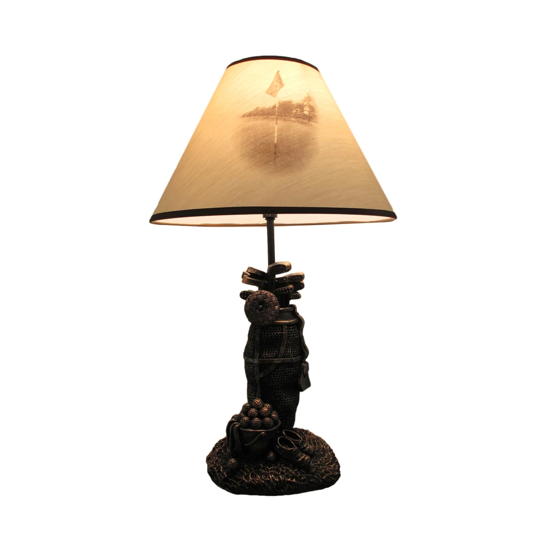 

Golf Lovers Tee Light Golf Bag Table Lamp w/Decorative Shade