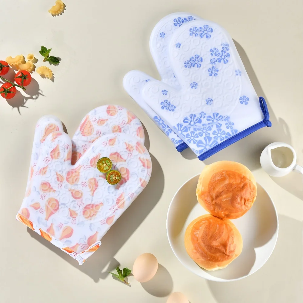

Thickened Silicone Insulation Gloves Edible Silicone Cooking Baking Barbecue Insulated Gloves Food Grade Baking Oven Gloves