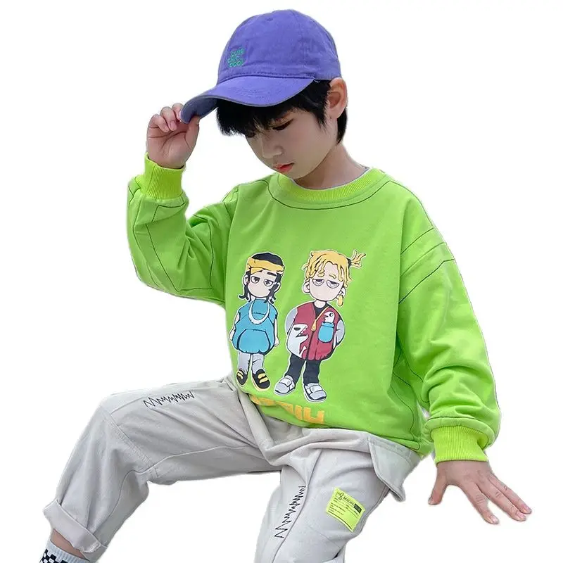 

Spring Autumn Clothes Tracksuit Fashion New Childrens Clothing Teen Boys Casual Long Sleeve Cartoon Printed Hoodies 8 10 12 Yrs