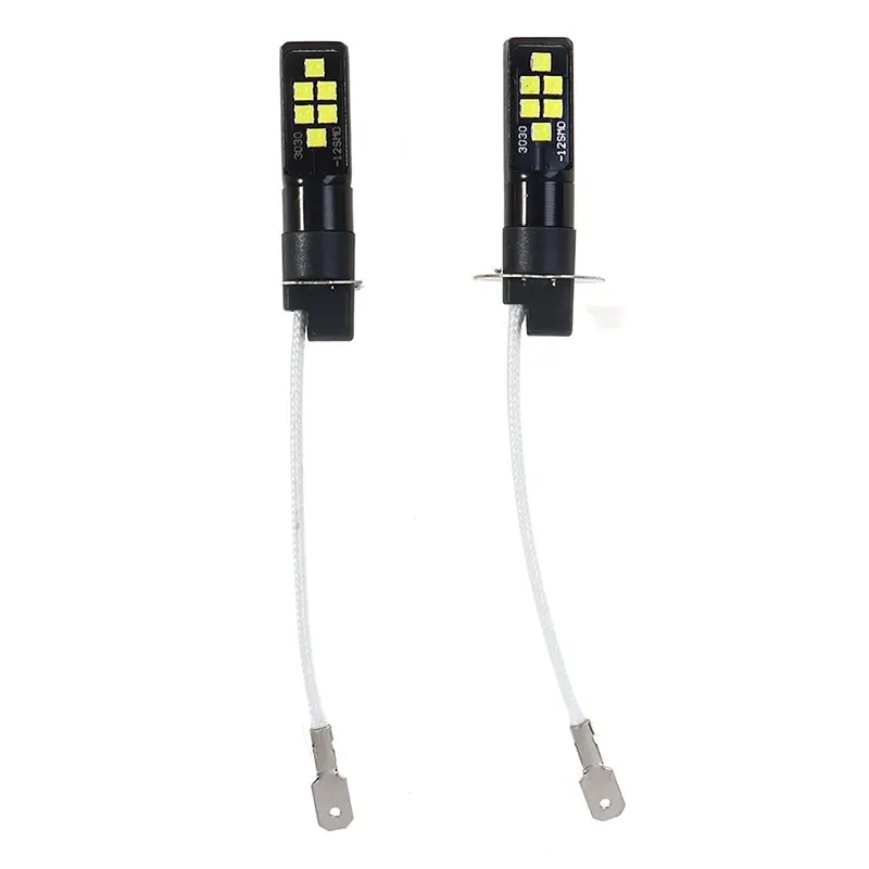 

2 шт. H3 светодиодный ные противотумансветильник ры 12 В 3030 SMD 6000K, белые Противотуманные фары для автомобиля, высокая яркость