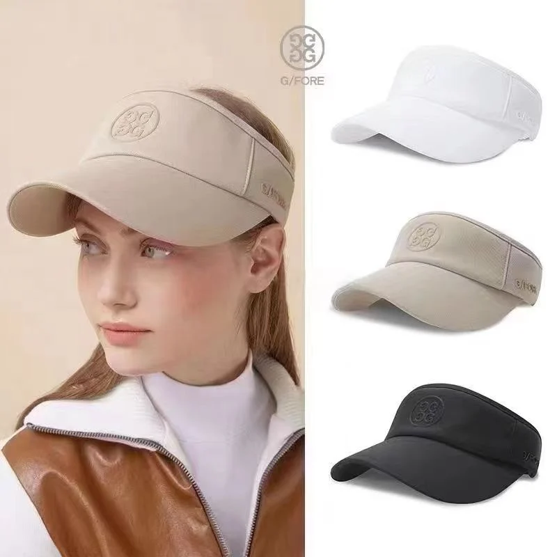 

New Golf Cap Empty Top Cap Sun Cap No Top Hat Lady's Black and White Khaki Sun Protection Hat
