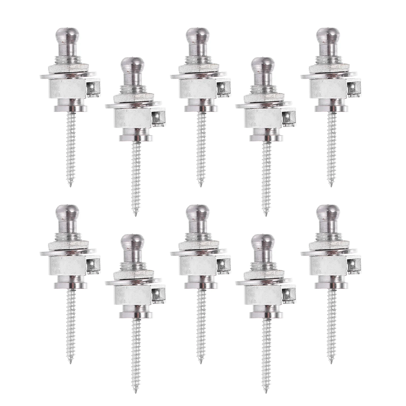 

10Pcs Guitar Strap Buttons Lock Strap Guitar Belt Buttons Guitar Belt Fixators (Silver)