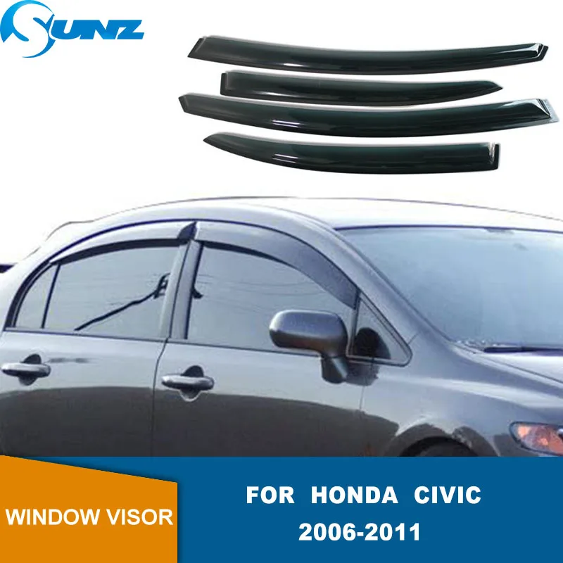 Side Window Deflectors For Honda Civic 8th Gen Sedan 2006 2007 2008 2009 2010 2011 Black Original Window Visors Sun Rain Guard
