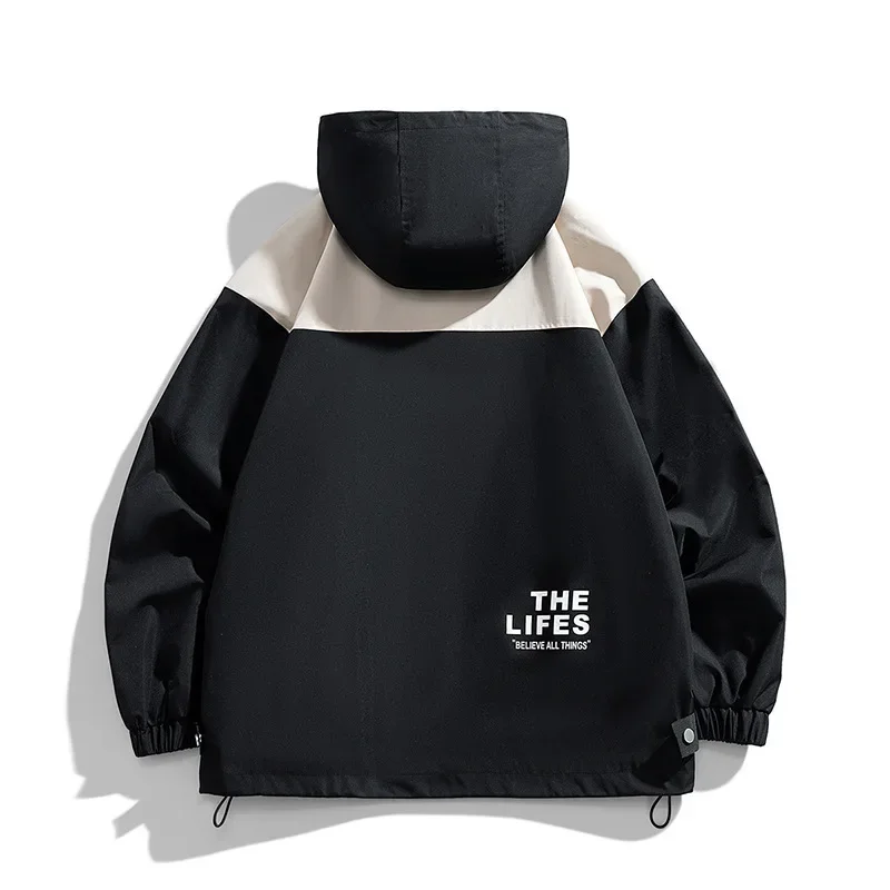 Модная куртка свободного кроя в горном стиле на весну и осень ветрозащитный