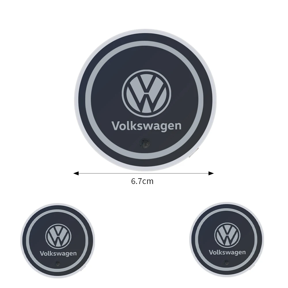 Фото Для автомобилей Volkswagen: 2 шт. светящихся подстаканников-ковриков с защитой от скольжения для Volkswagen Polo, Scirocco, Beetle, CC, Touran, T-roc №3