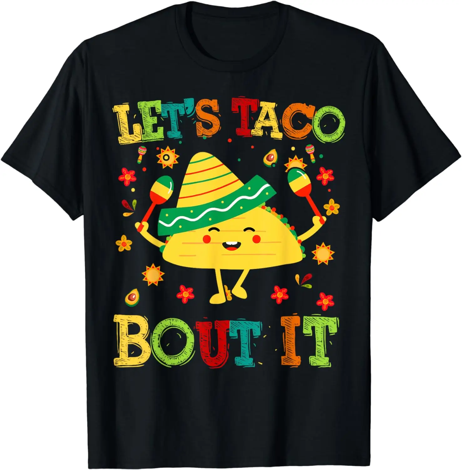 Футболка Мексиканская Тако с надписью Let Taco