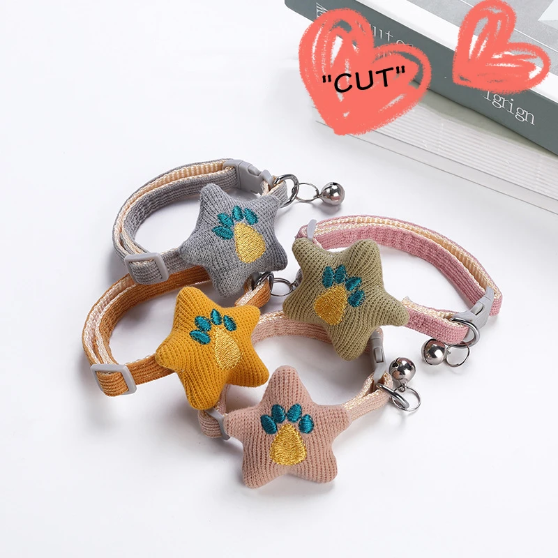 

Товары для домашних животных, ошейники для домашних питомцев, ошейники с пятиногими звездами для маленьких собак и кошек, милые ошейники с к...