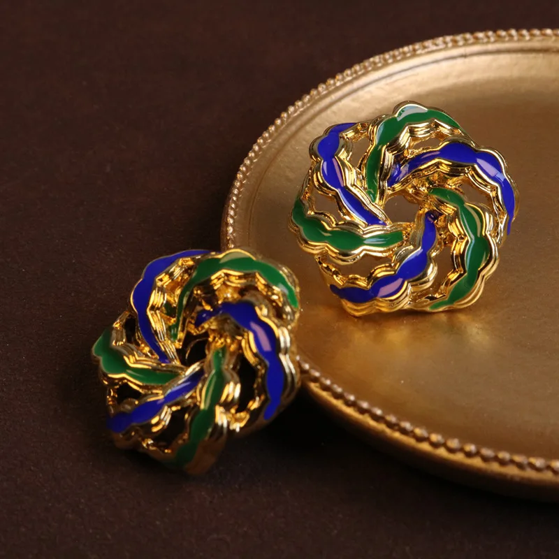 Высококачественные цветные серьги в стиле ретро с капельной глазурью роскошные