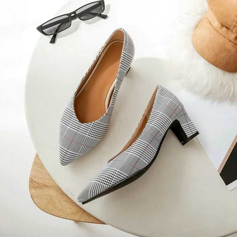 Женские офисные туфли QPLYXCO элегантные туфли-лодочки из искусственной кожи в