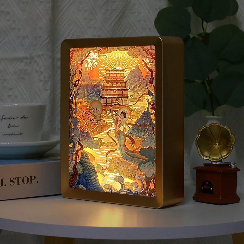 3D Shadow Box Paper Cut Fairy Lights Table Lamp For Bedroom Picture Frame Led Usb Rechargeable Light Wall Lamp Personalized Gift