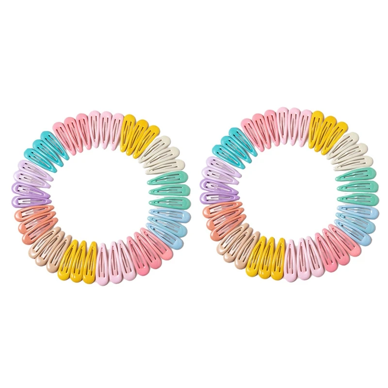 

80 Pcs Kids Hair Clips Baby Girls Hair Accessories Snap Barrettes Candy Color Hair Pins Cute Hairpins