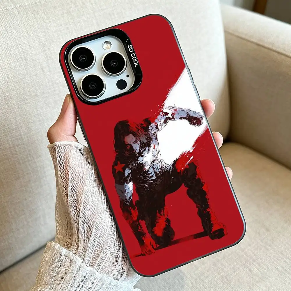 Фото Чехол для телефона B-Bucky-Barnes Winter-S-Soldier для iPhone 17, 16, 15, 14, 13, 12, 11 Plus Pro Max, серебристый цвет, Funda Bumbe №2