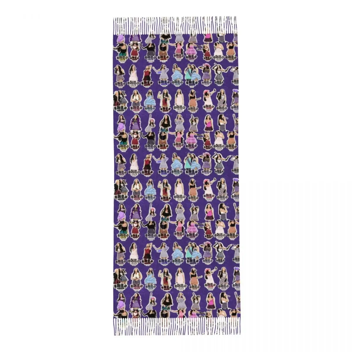 Женский шарф из пашмины с кисточкой на осень/зиму