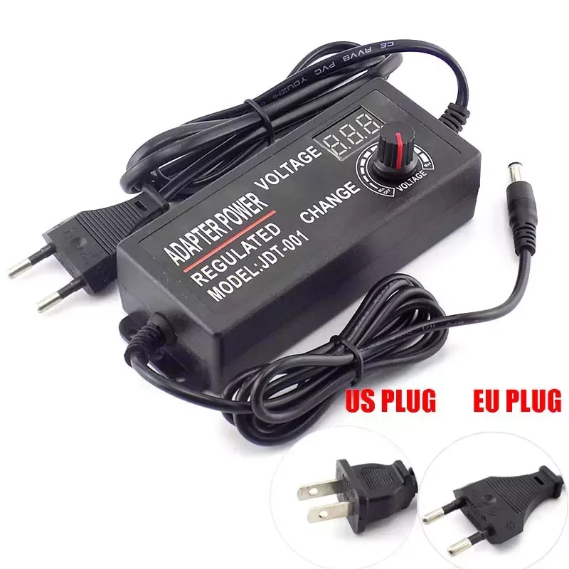 

Adapter AC 100-220V to DC 3-12V 5A Power Supply for Led Strip Light Display Screen Charger 5.5*2.5mm US EU AU PLUG