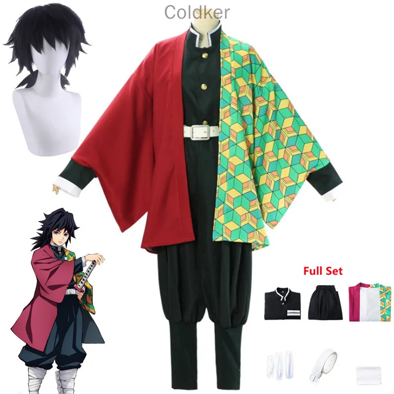 Disfraz de Anime Demon Slayer Kimetsu no Yaiba Tomioka Giyuu para mujer y hombre, Kimono, uniforme, Halloween, Navidad, Party15