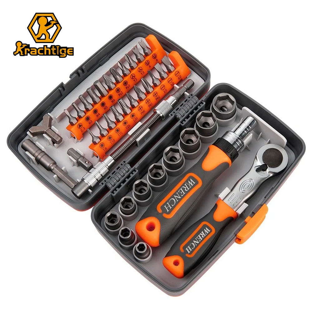 Krachtige 38Pcs Wrench Screwdriver Set Anti-Slip And Sweat-Proof Handle Multi-Purpose Ratchet Wrench Bit Repair Combination Tool