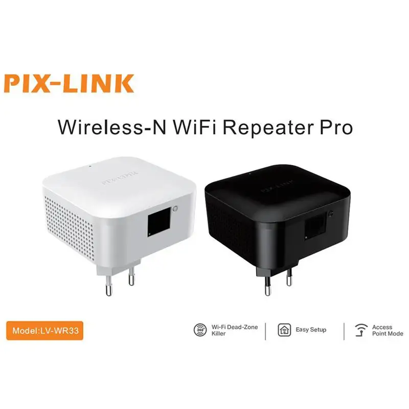 

PIX-LINK Wifi Range Extender 300Mbps Wireless Repeater Super Signal Booster 2.4GHz Amplifier Access Point Mode WPS LAN Port