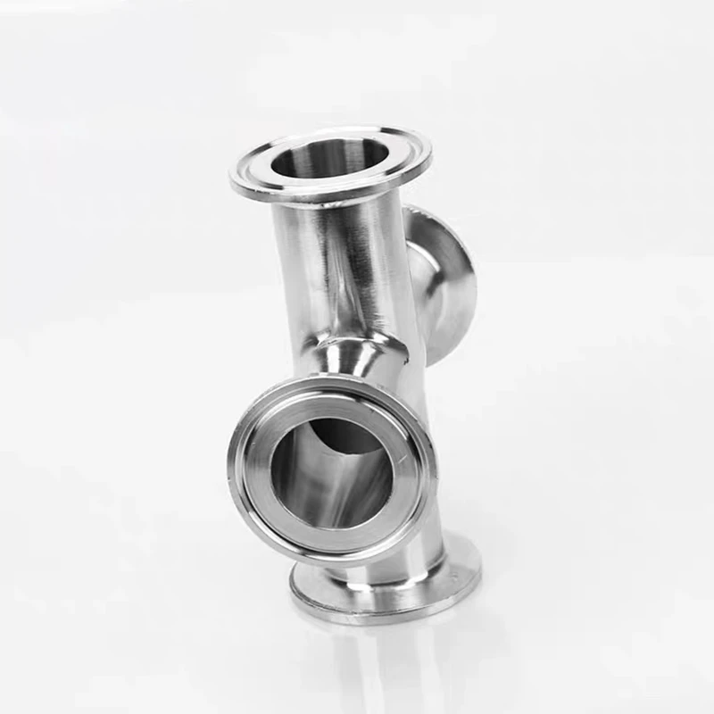 Фото Санитарный крестообразный фитинг SS304 на 4 направления, Tri-Clamp, Feerule, OD 50.5-119 мм, для домашнего пивоварения, для труб 3/4, 1, 2, 3, 4 дюйма, OD 19-102 мм, нержавеющая сталь №1
