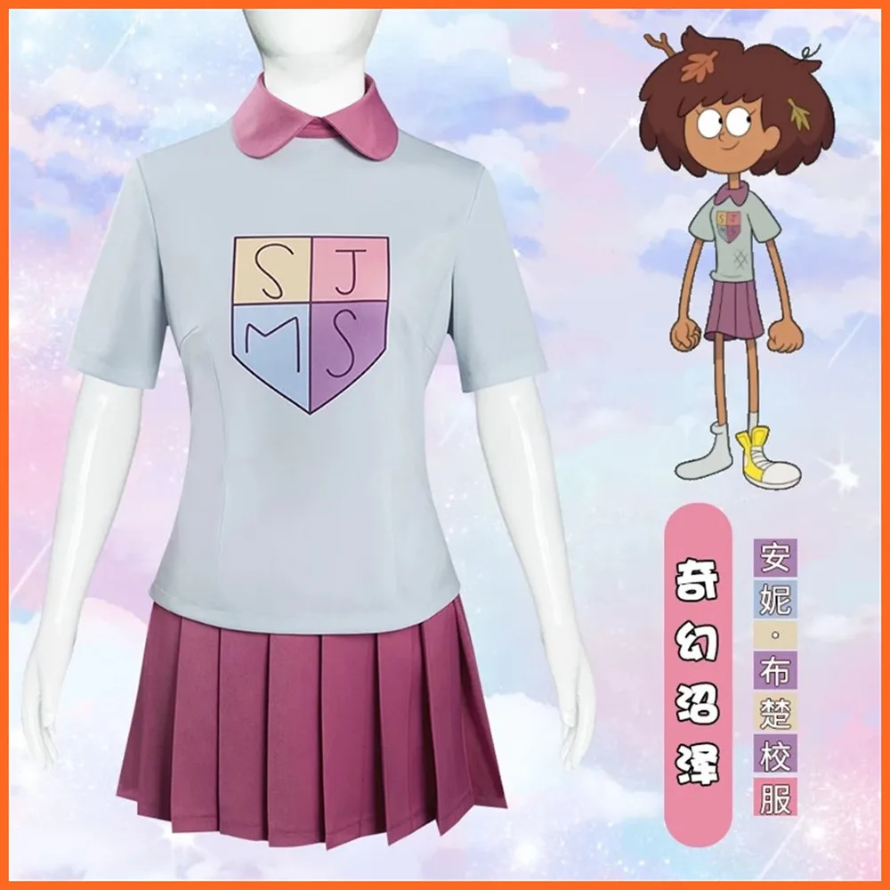 

Anne Boonchuy Cosplay Costume for girl New Amphibia Disguise Carnival Party Clothing