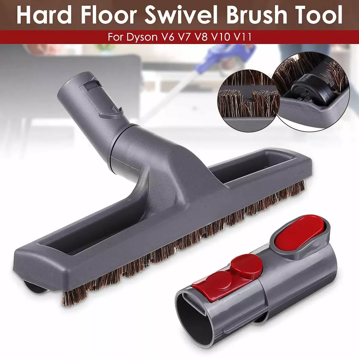 

Vacuum Cleaner Floor Brush for Dyson V6 V7 V8 V10 V11 Vacuum Cleaner Floor Carpet Brush Head Cleaning Tools Accessories