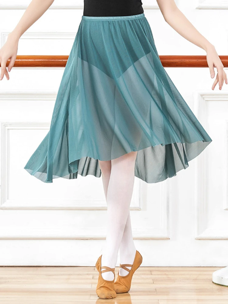 

Tutu skirt modern dance stretch mesh skirt teacher skirt classical dance elegant skirt female adult dance practice skirt