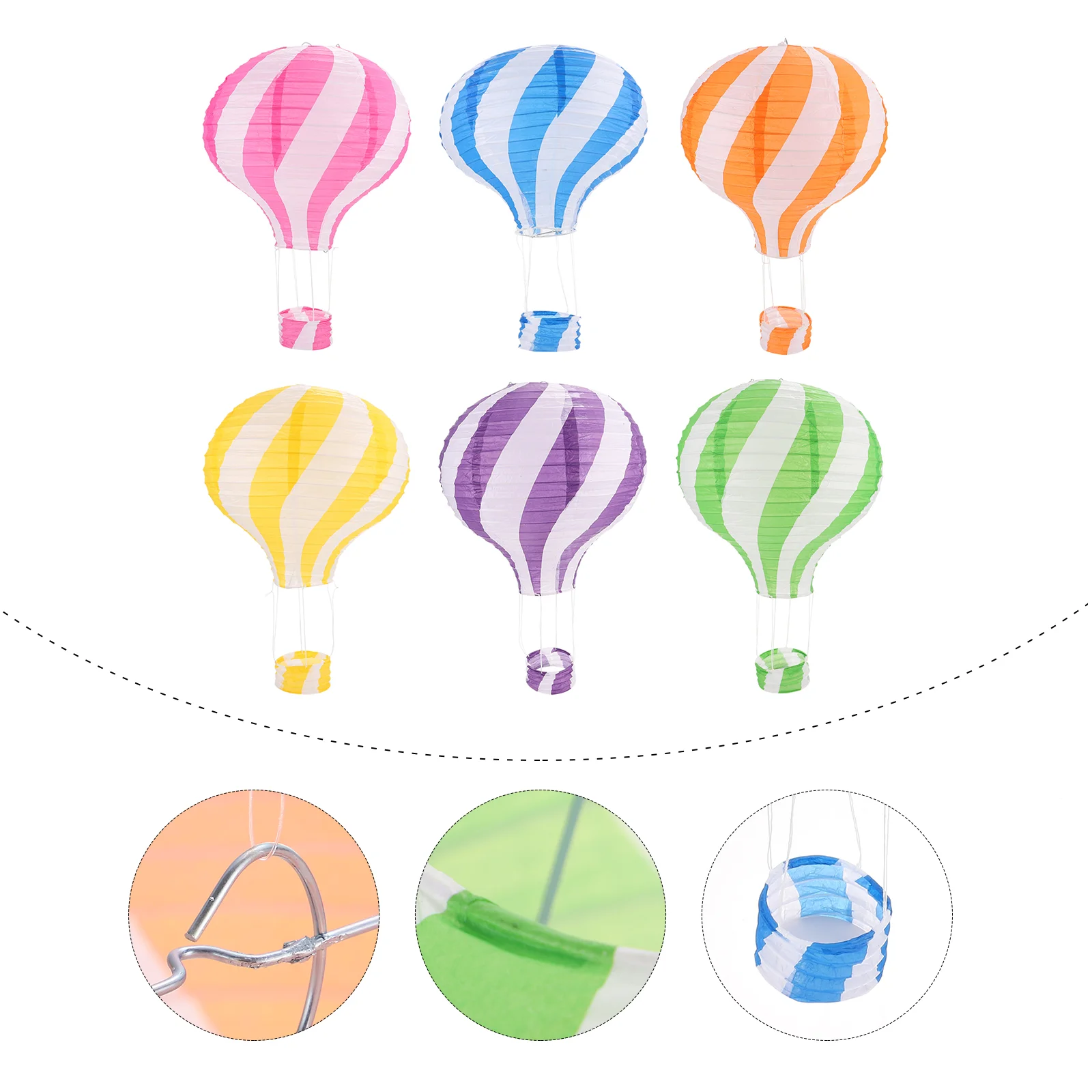 

Balloon Hot Air Paper Hanging Lanterns Ceiling Balloons Pendant Lantern Decorative Nursery Wall Sky Rainbow Garland Lamp 3D