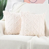 soft plush cushion cover fuzzy short wool fleece throw pillow covers square patterned warm winter decorative pillows