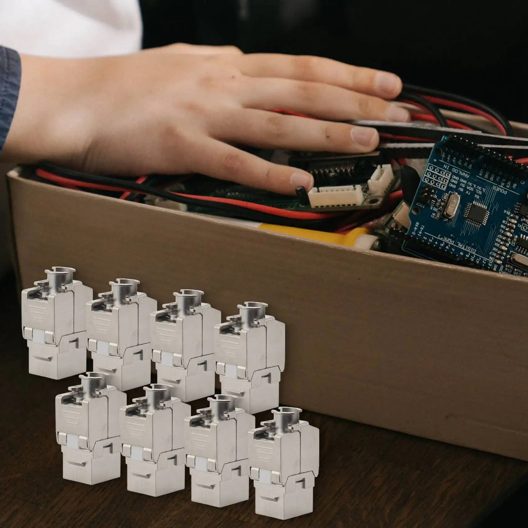 12 шт. RJ45 Keystone Cat7 Cat6A экранированный модуль из цинкового сплава FTP сетевой разъем Jack