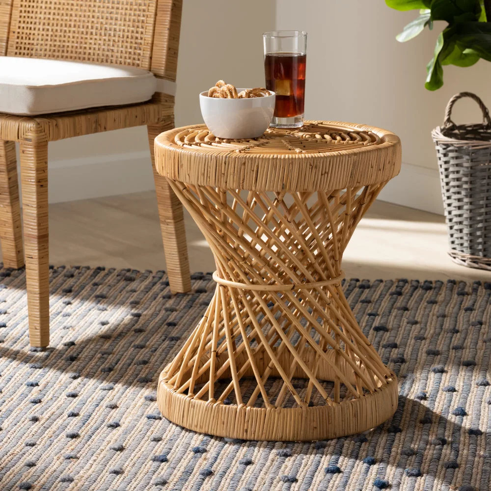 

Seville Modern Circular Rattan End Table, Natural