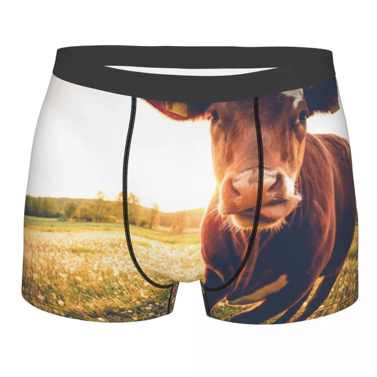

Men's Panties Underpants Boxershorts Vintage Single Meadow Cow Underwear for Man Sexy Male Boxer Shorts